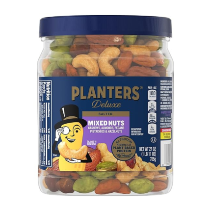 PLANTERS Deluxe Mixed Nuts, Cashews, Almonds, Pecans, Pistachios, Hazelnuts