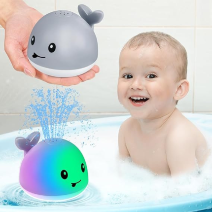 Gigilli Light Up Whale Bath Toys Sprinkler for Babies